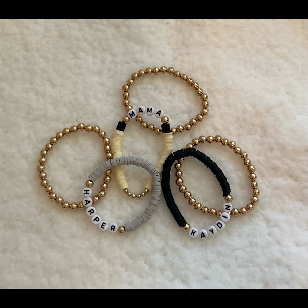 Personalized Mama bracelet set